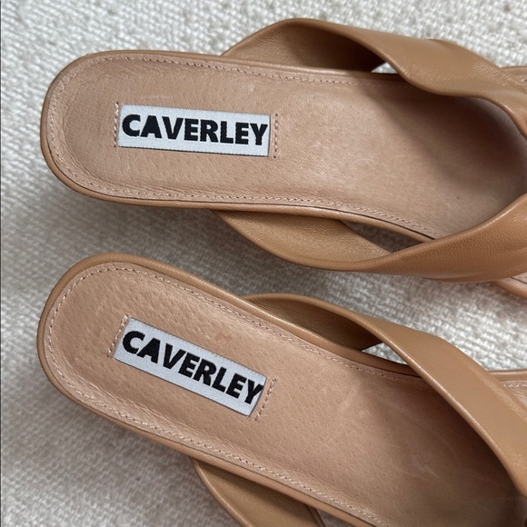 Anthropologie CAVERLEY 100% Leather Stella II Mules Nude Tan Size 41 / US 11 - Picture 4 of 7